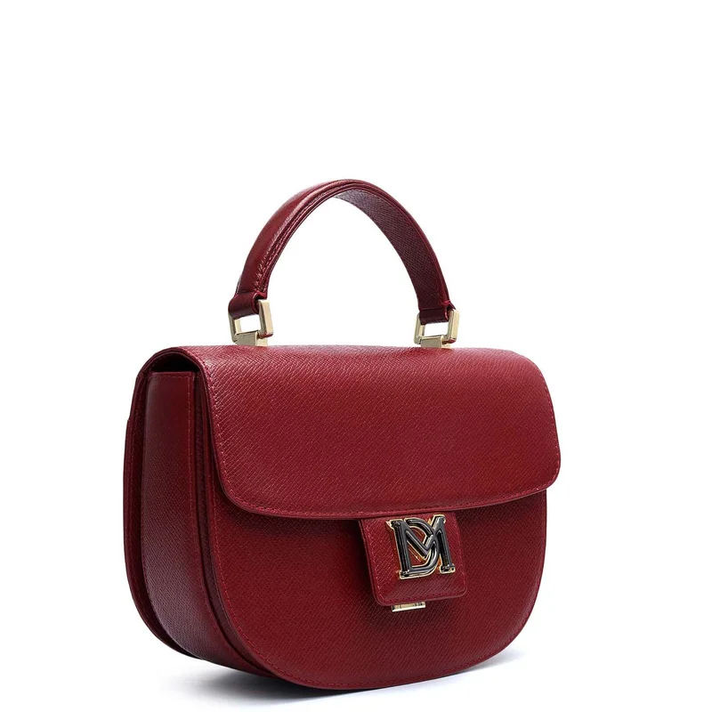 Da Milano Cherry Small Franzy Leather Satchel - Cherry for Women | Best Price UAE